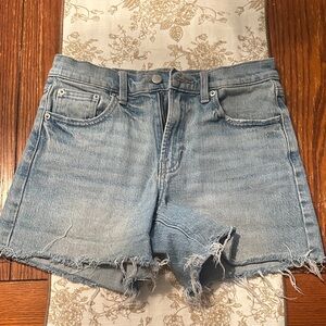 Just USA Faded Light Blue Denim Cutoff Shorts